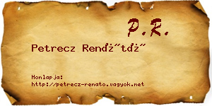 Petrecz Renátó névjegykártya