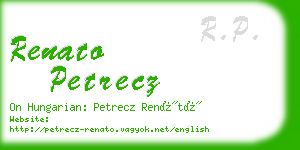 renato petrecz business card